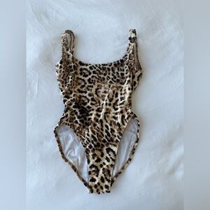norma kamali leopard one piece swimsuit small